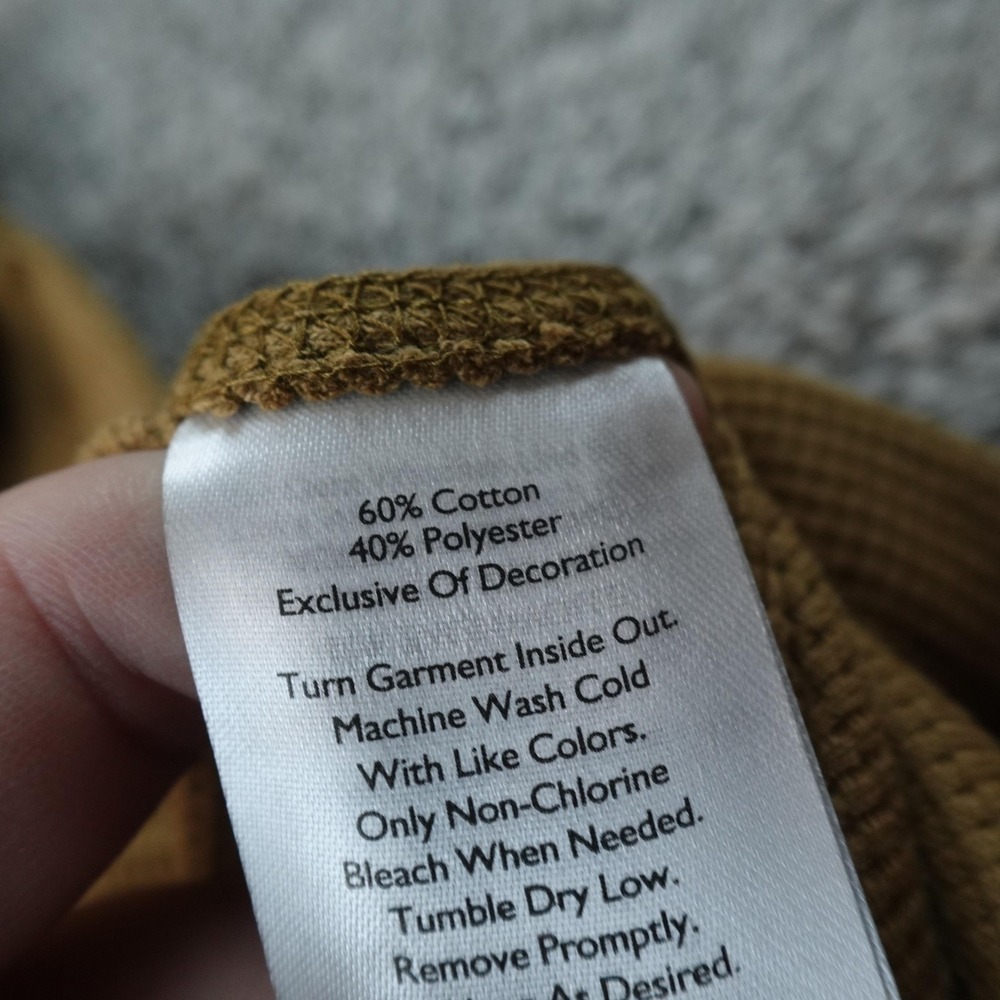 NEW Eddie Bauer Shirt Mens M Brown Thermal Crewneck Long Sleeve Waffle Knit Hike - Picture 9 of 11